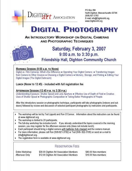 Digital Photography Workshop Flyer