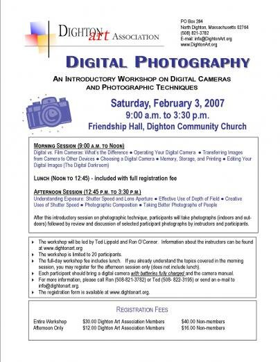 Digital Photography Workshop Flyer