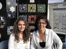 Ellie Campion creates mosaic art with her mother, Lisa Hodgson.